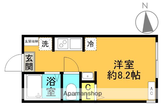 VENUS RESIDENCE 三ツ沢上町(ワンルーム/1階)の間取り写真