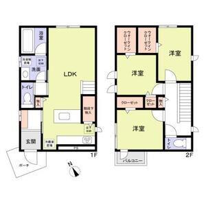 東急東横線 都立大学駅 徒歩9分 2階建 築1年(3LDK)の間取り写真