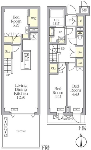 アジールコート都立大学(3LDK/1階)の間取り写真