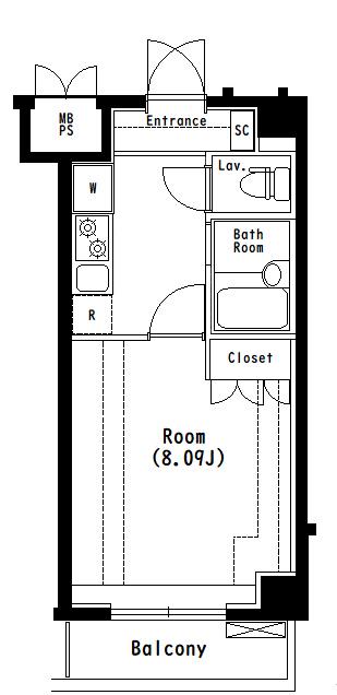 レジオス世田谷尾山台(1K/3階)の間取り写真