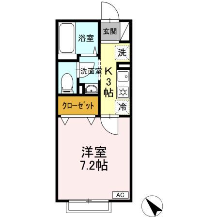 ガーデンプラザ弐番館(1K/1階)の間取り写真