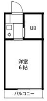 クロノス川崎(1K/2階)の間取り写真