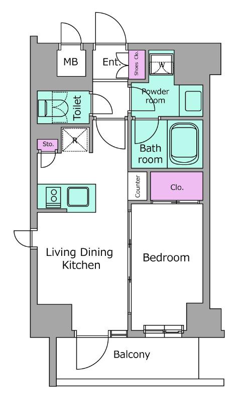 レジディア高田馬場(1LDK/2階)の間取り写真