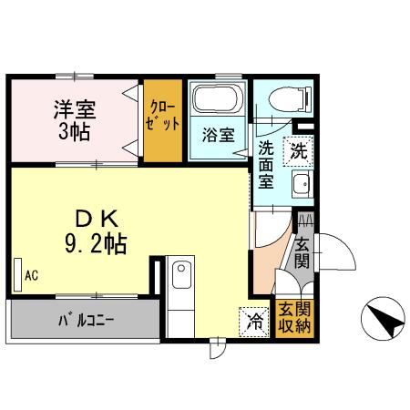 エトワール(1LDK/2階)の間取り写真
