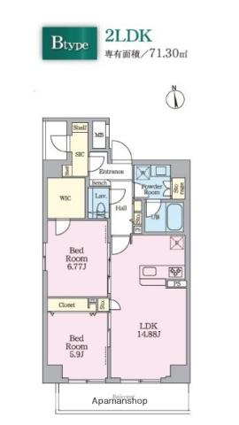 DAIWA GRACE MAISON FUTAKOTAMAGAWA(2LDK/2階)の間取り写真