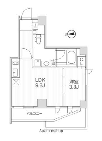 LIGHTHOUSE中馬込(1LDK/7階)の間取り写真