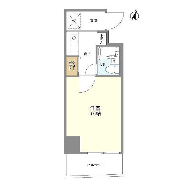 ルミエール山本(1K/6階)の間取り写真