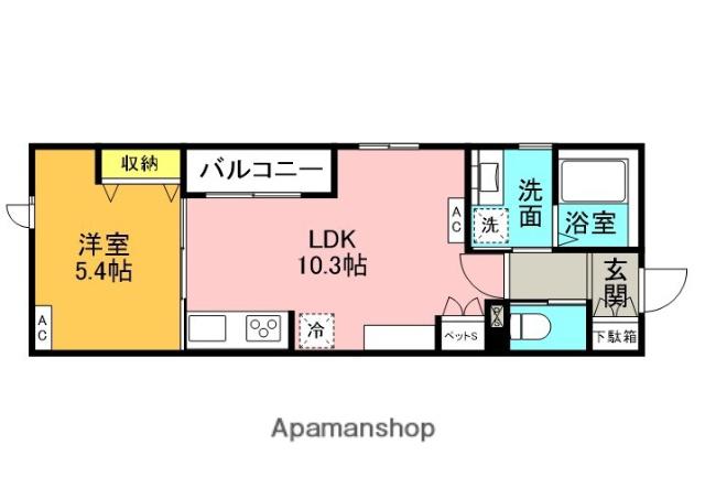 KOMAZAWA KOUEN TERRACE(1LDK/1階)の間取り写真