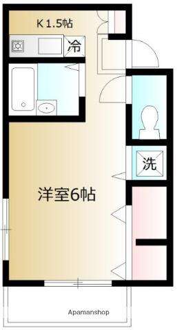 プチブランシェ(ワンルーム/2階)の間取り写真