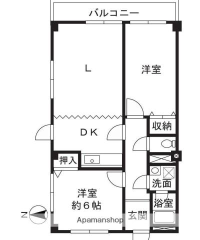 アパートメントカヤ田園調布(2LDK/3階)の間取り写真
