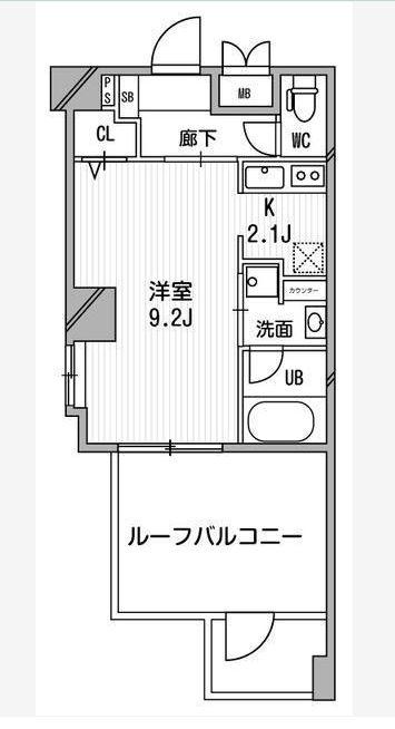 DUOSTAGE白金高輪(1K/6階)の間取り写真