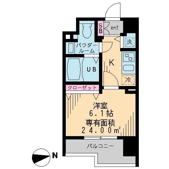 ドゥーエ学芸大学Ⅱ(1K/8階)の間取り写真