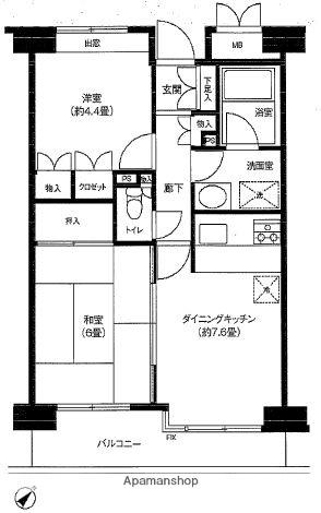ステラメゾン武蔵小山(2DK/3階)の間取り写真