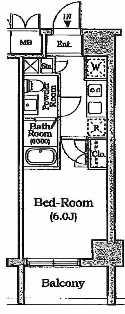 プラウドフラット蒲田Ⅱ(1K/14階)の間取り写真
