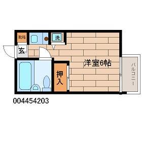 SAKURA館(ワンルーム/2階)の間取り写真