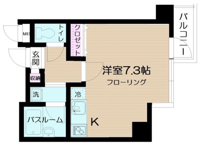 ボヌール三軒茶屋(ワンルーム/3階)の間取り写真