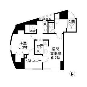 セルクル落合(1LDK/3階)の間取り写真