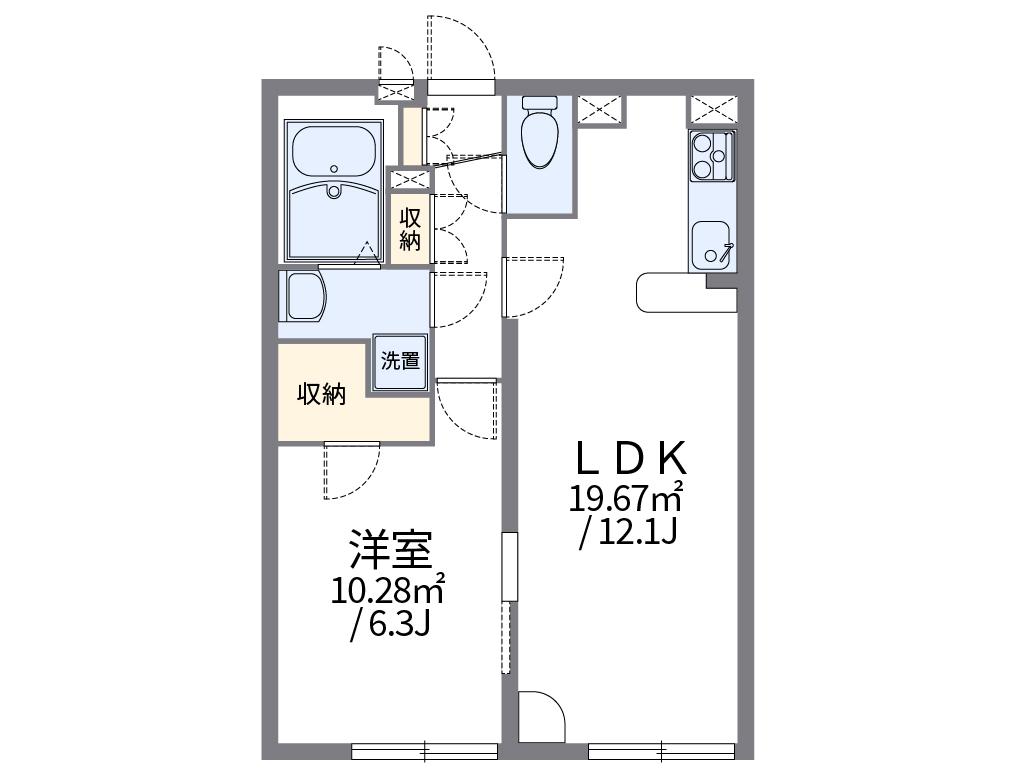 レオパレス大森北(1LDK/3階)の間取り写真