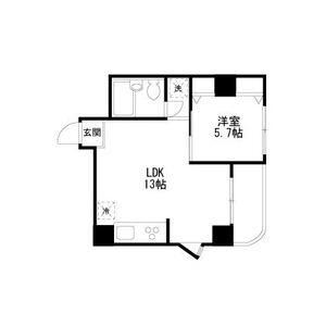 AKKレジデンス新宿(1LDK/4階)の間取り写真