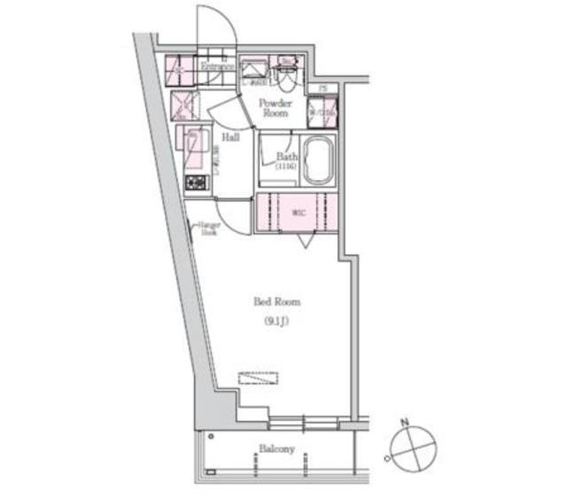 アーバネックス三田(1K/3階)の間取り写真