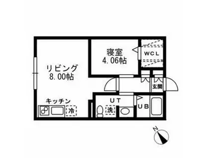 プライムアーバン洗足(1LDK/4階)の間取り写真