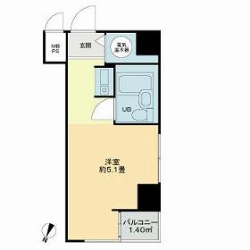 ライオンズマンション麻布(ワンルーム/6階)の間取り写真