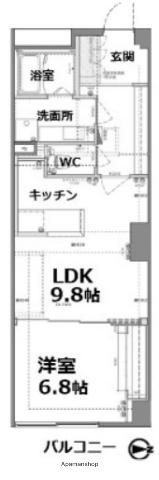アクティ目黒駅前1棟(1LDK/4階)の間取り写真