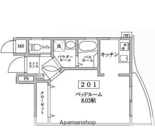 ヴァンヴェール池尻(ワンルーム/2階)の間取り写真