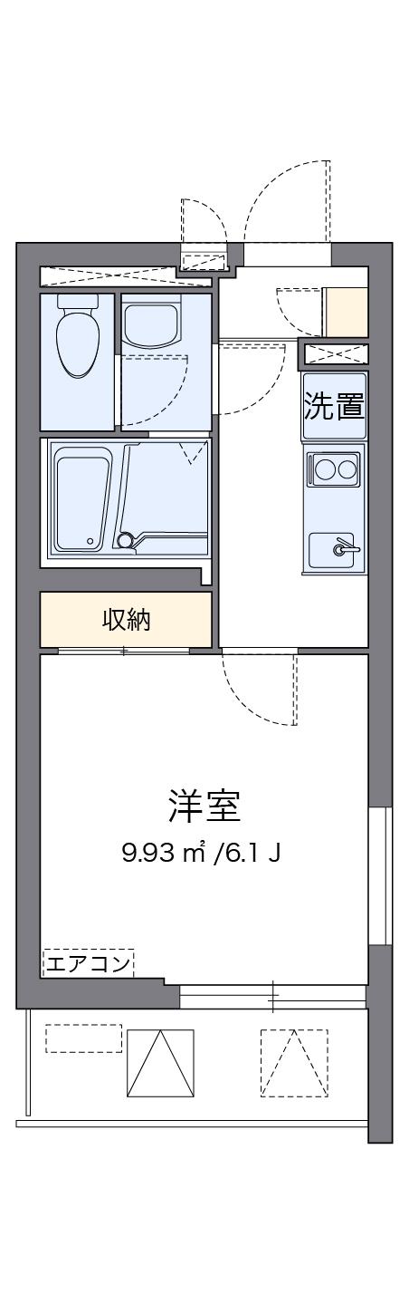 クレイノグレイスコーポ薩摩Ⅱ(1K/2階)の間取り写真