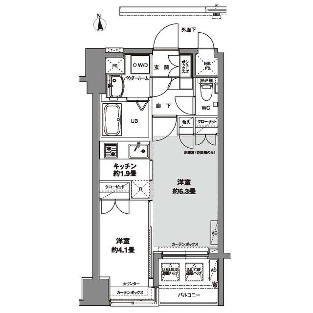 コンフォリア芝公園(1DK/5階)の間取り写真
