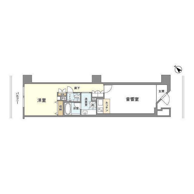 スタイリオ池尻大橋(1LDK/5階)の間取り写真