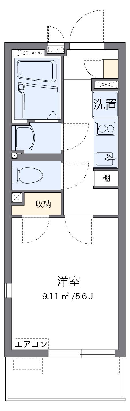 クレイノコラットⅡ(1K/2階)の間取り写真