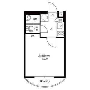 アサカシオン瀬田(1K/1階)の間取り写真