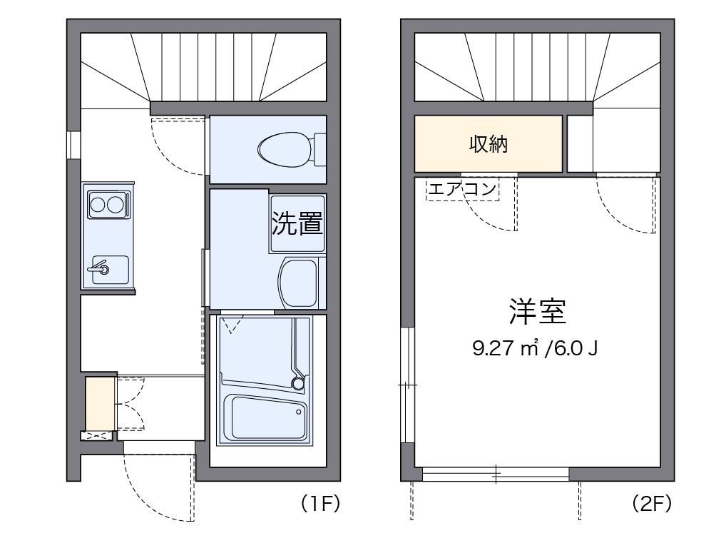 クレイノNHⅢ(1K/1階)の間取り写真