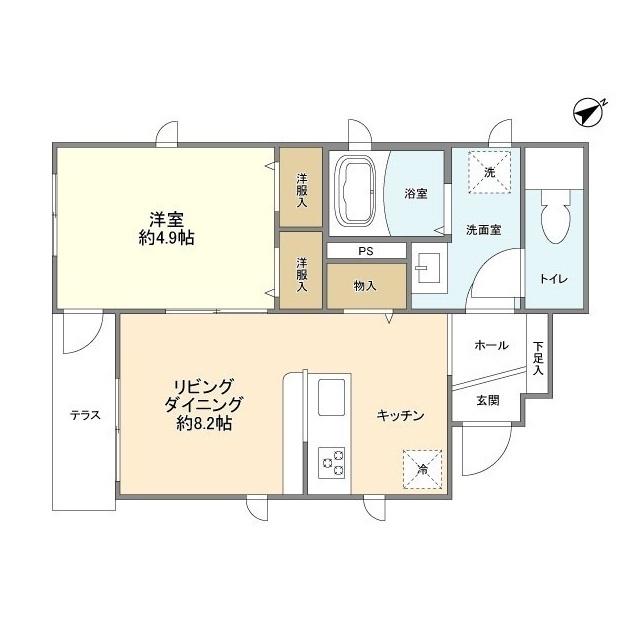 アンダンテ日吉(1LDK/1階)の間取り写真