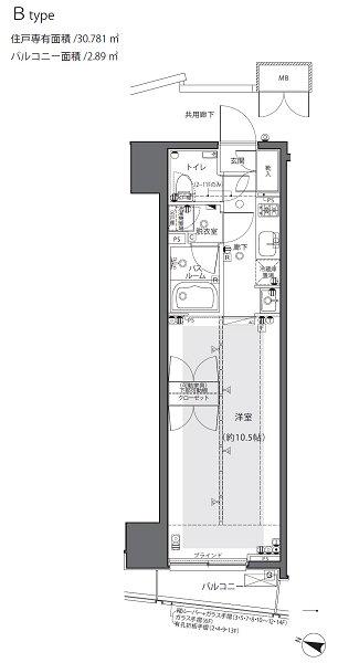 ZOOM都庁前(1K/5階)の間取り写真