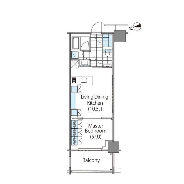 コンフォリア新宿イーストサイドタワー(1LDK/3階)の間取り写真