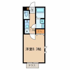 VILLA UK(1K/1階)の間取り写真