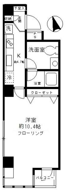 ファインクレスト渋谷神泉(1K/6階)の間取り写真