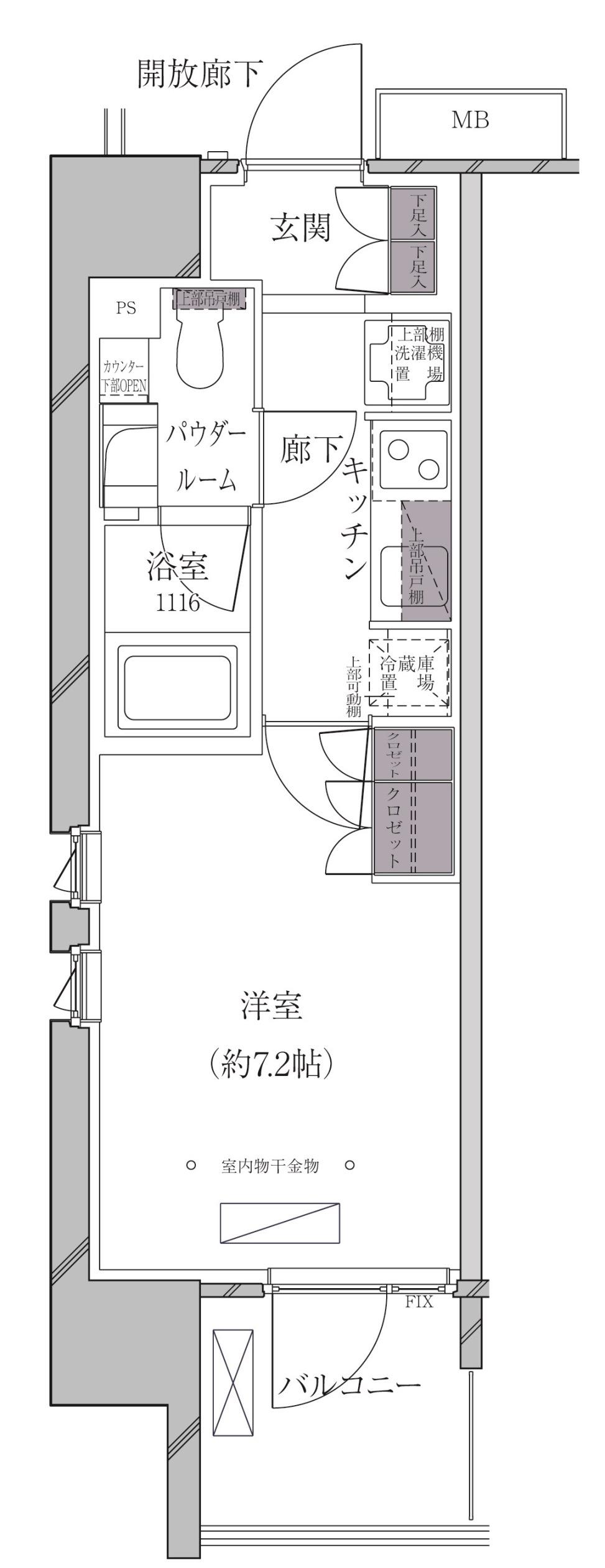 A-STANDARD芝浦(1K/11階)の間取り写真