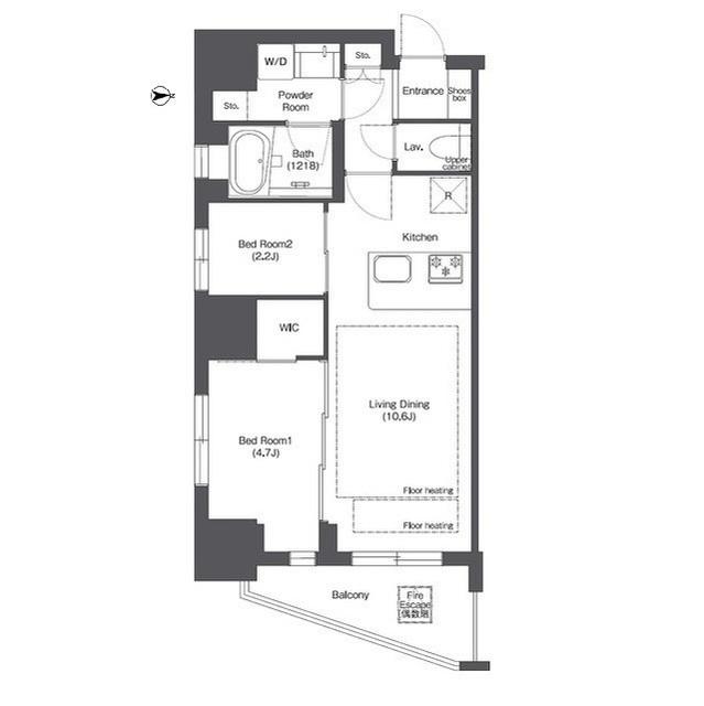 コンフォリア新御徒町(2LDK/5階)の間取り写真