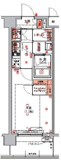 ハーモニーレジデンス東京アーバンスクエア#002 4階階 間取り