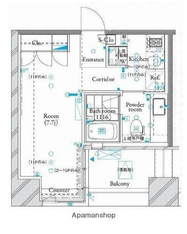 ザタワー芝浦 3階階 間取り