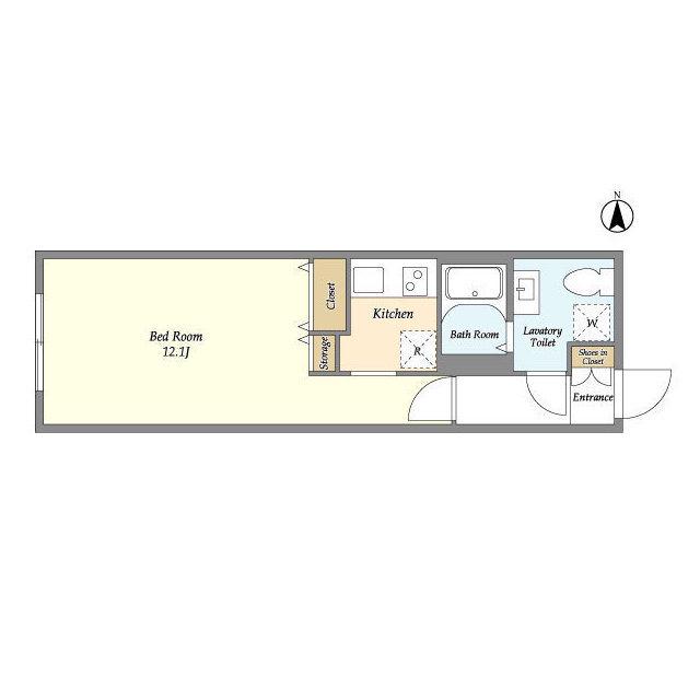 ブランシェ洗足(1K/2階)の間取り写真