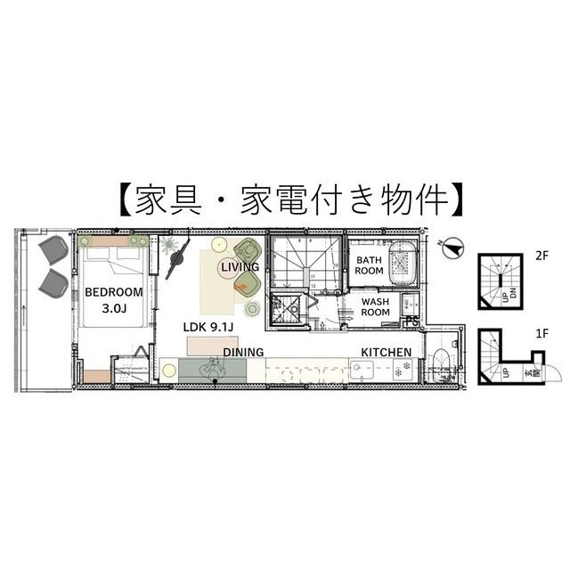 ウェルスクエア目黒祐天寺(1LDK/3階)の間取り写真