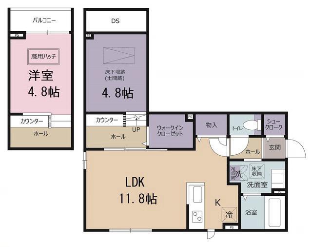 メゾン ド リーヴ(1LDK/1階)の間取り写真