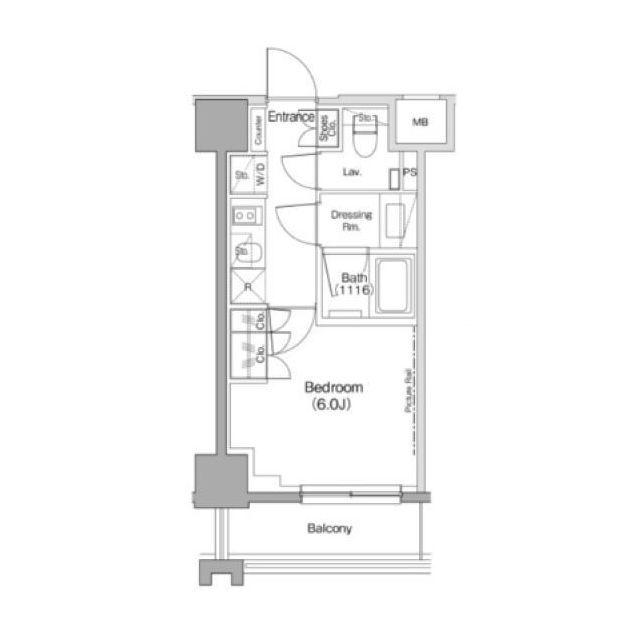 ザ・パークハビオ目黒レジデンス(1K/9階)の間取り写真