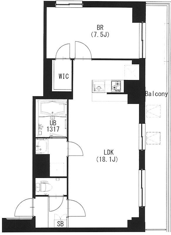 エスティメゾン都立大学(1LDK/2階)の間取り写真