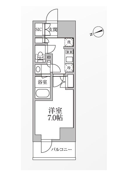 レジディア新御徒町2(1K/5階)の間取り写真
