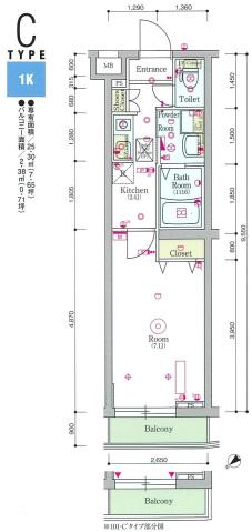 スカイコートパレス蒲田Ⅱ(1K/3階)の間取り写真